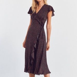 Kimochi Blue Ruffled Wrap Dress